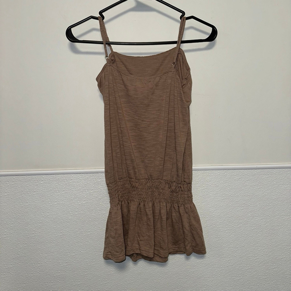 Y2K Women's Charlotte Russe Brown Tan Tank Top Sz Small Buttons Spaghetti Strap - Picture 6 of 9